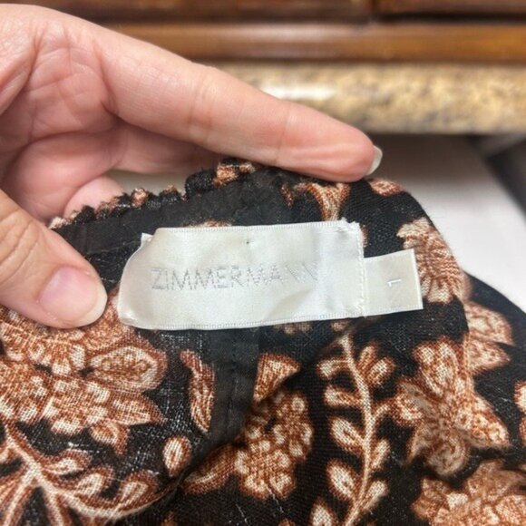 Zimmermann Tulsi Off Shoulder Tiered Floral Linen Gauze Midi Dress Size 1 Small - Picture 5 of 11